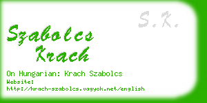 szabolcs krach business card